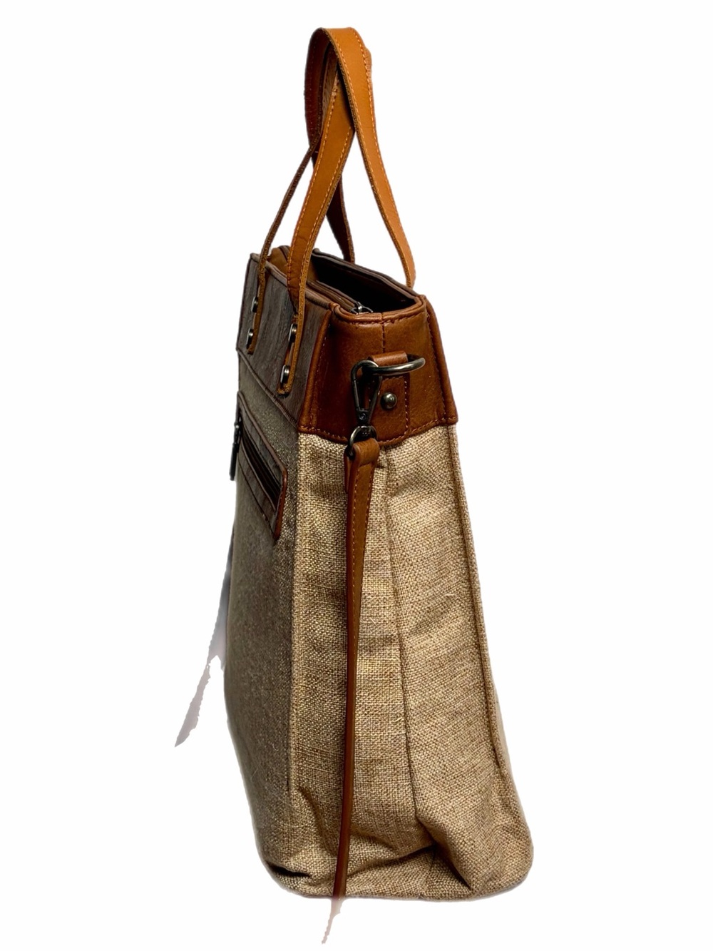 Wrangler Canvas Bucking Bronc Tote, PV Trim,leather handles, Xbody strap, unworn - Picture 6 of 14